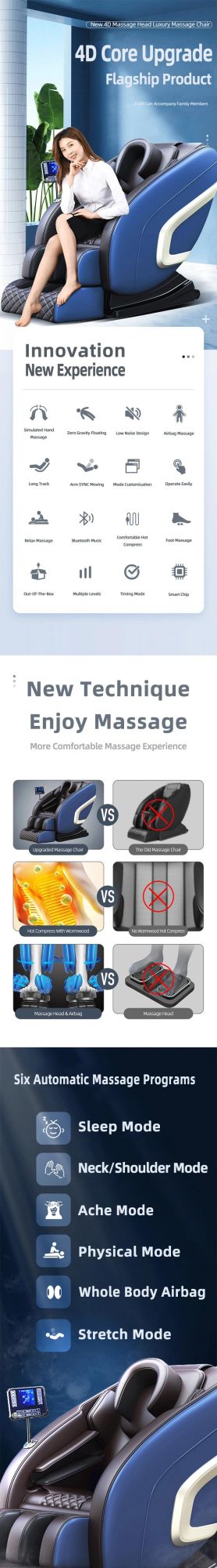 8d Beauty Health Heat Therapy Massage Charis with Full Body Foot Massagers
