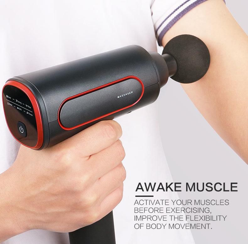 Factory Wholesale Electric Deep Tissue Percussion Massage Gun Body Muscle Therapy Fascia Gun with 6PCS Massage Head