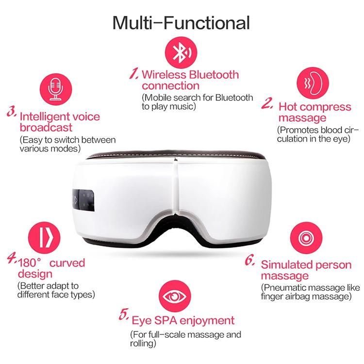 Vibrating Warm Heated Air Pressure Wireless Vibrative Eye Massager