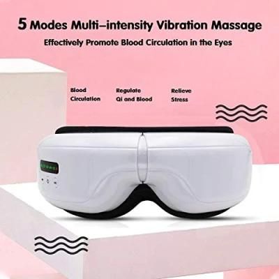 High Frequency Vibrating Warm Heated Air Pressure Wireless Vibrative Eye Massager with Music Eye Massager