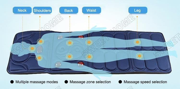 Electric Infrared Heated Vibrating Full Body Shiatsu Massage Mattress Neck Shoulder Back Vibration Heating Mat Seat Massager Cushion