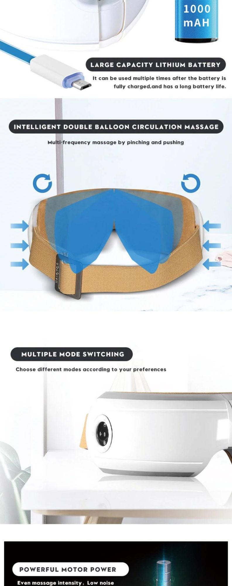 2020 New Product Eye Massage Instrument, Eye Massage Equipment with Ce / RoHS