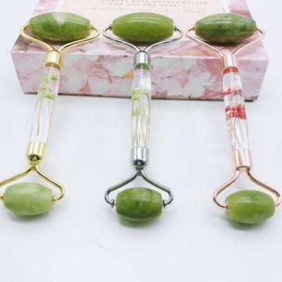New Product Amazon Hot Selling High Quality Natural Dark Green Jade Roller for Face