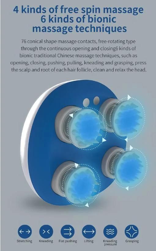 Hand Held Silicone Octopus Automatic Spider Heating Vibrating Scalp Electric Head Massager