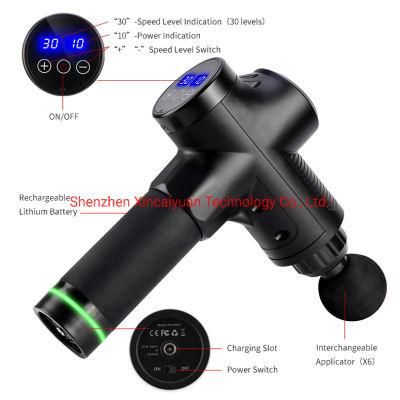 Manufacturer Cordless Powerful Handheld 30 Speed Muscle Deep Tissue Fascial Percussion Massage Gun LED Touch Screen Hot-Selling