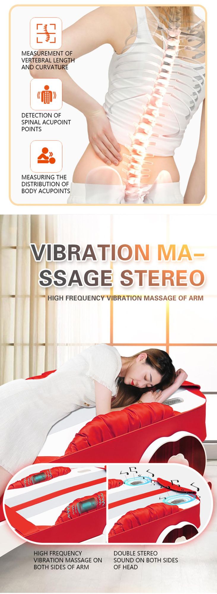 2020 New Design Luxury Portable Full Body Jade Heating Massage Table Equipment