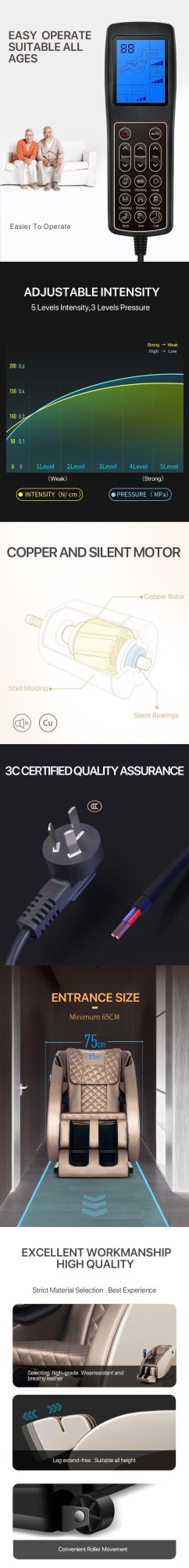 Jare R5 New Design Hot Sales Factory Price with Zero Gravity Chair Shiatsu Massager Full Body Electric Cheap Massage Chair