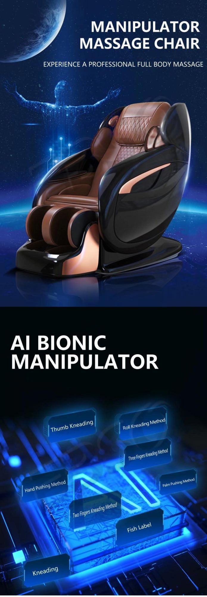 2022 New Smart Manipulator 3D Zero Gravity SL Track Massage Chair