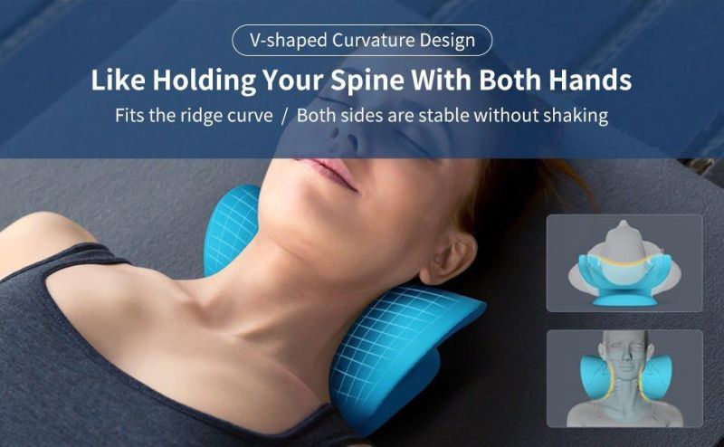 V-Shaped Curvature New Nursing PU Foam Cervical Massage Neck Pillow