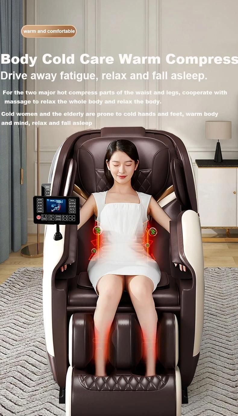 Janpanese 2022 Factory Price 4D Track Automatic Shiatsu Kneading Stretch Electric Recliner Zero Gravity Massage Chair