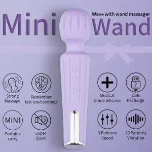 Lavender Color Beautiful Design Compact Size Mini Power Vibration Wand Massager for Women