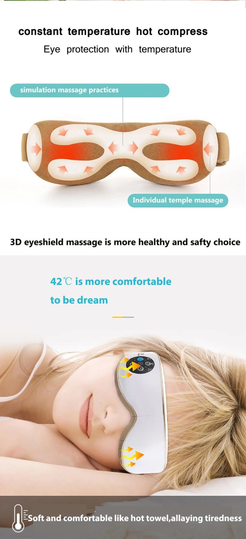 Air Pressure Eye Care Massager with Heating and Vibrating