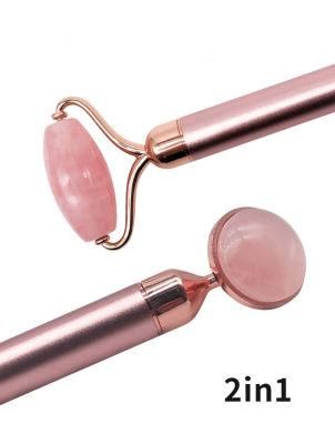 Face Massager Roller Vibrating Facial Rose Quartz Vibrating Facial Roller