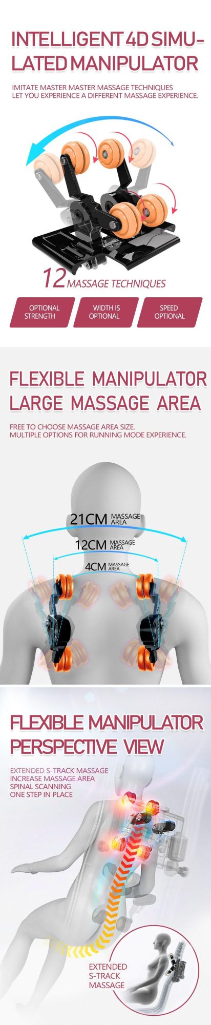 2021 Best Design Commercial Luxury Cheap 3D Zero Gravity Shiatsu Massage Chair for Sale