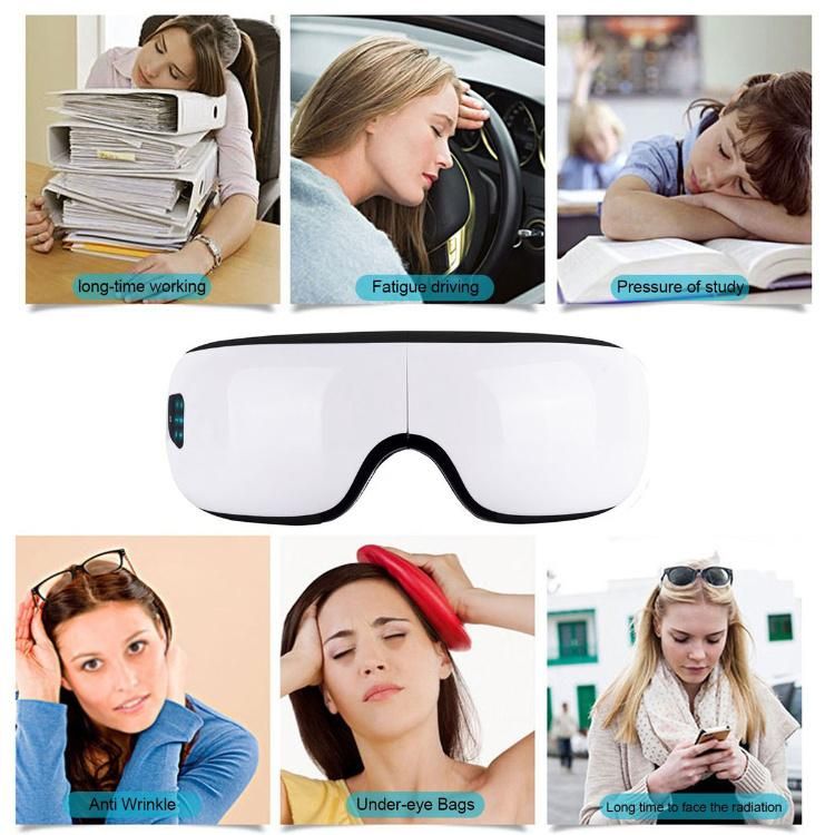 Wireless Eye Massager Portable Eye Mask with Compression, Vibration, Heating and 3 Modes for Dry Eye Relax Vision Care