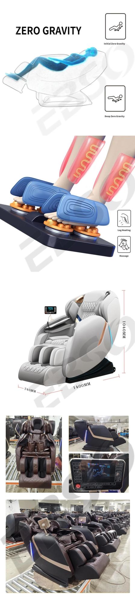 Intelligence Massage Chair Airbag Heating Compress Zero Gravity Full Body Relax Health Stretch Factory