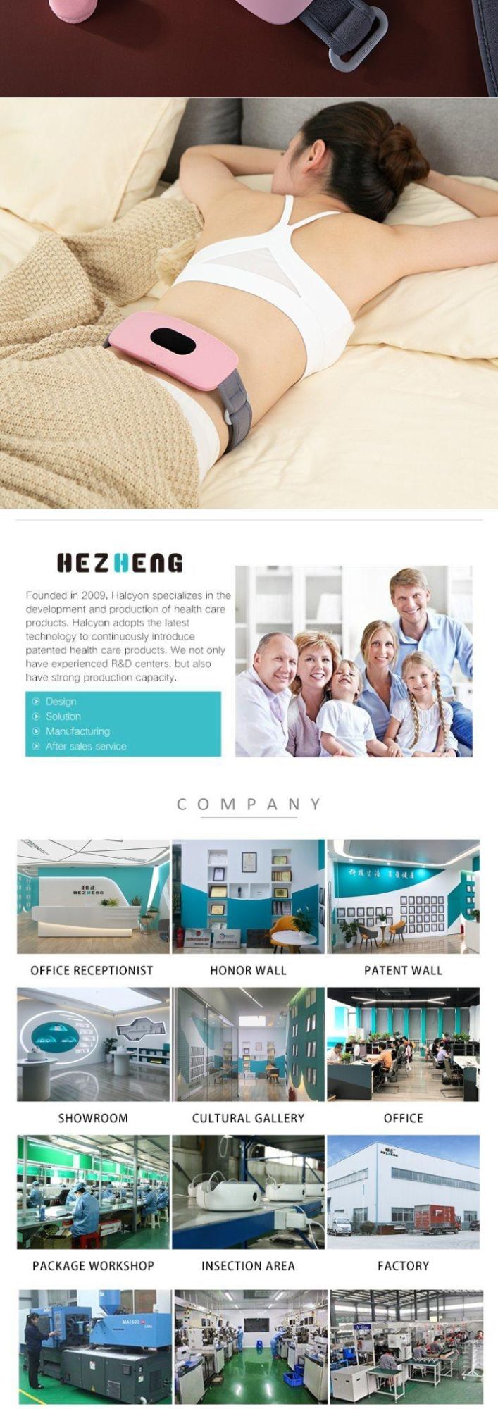 Hezheng New Heating Slimming Products Kneading Vibrating Massage Belt