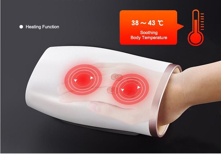 Kneading Cordless Air Pressure Heated Portable Finger Hand Massager for Arthritis Wrist Pain