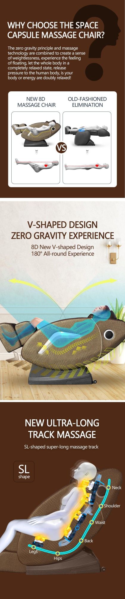 Intelligent Full Body Home Use Multi-Function 3D Zero Gravity Massage Chair