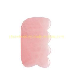 Rose Quartz Guasha Scraper with Rectangle Shape