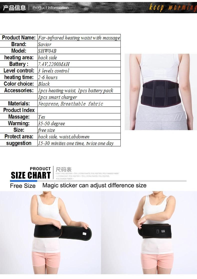 Wholesale High-Quality Waist Breathable Belt Battery heating Waist Support Cold Weather Warm Heating Waist Belt