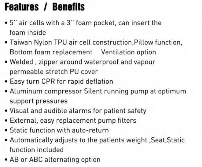 Massage Inflatable Anti-Decubitus Air Mattress Pad with Built-in Pump Hospital Bed Home Care