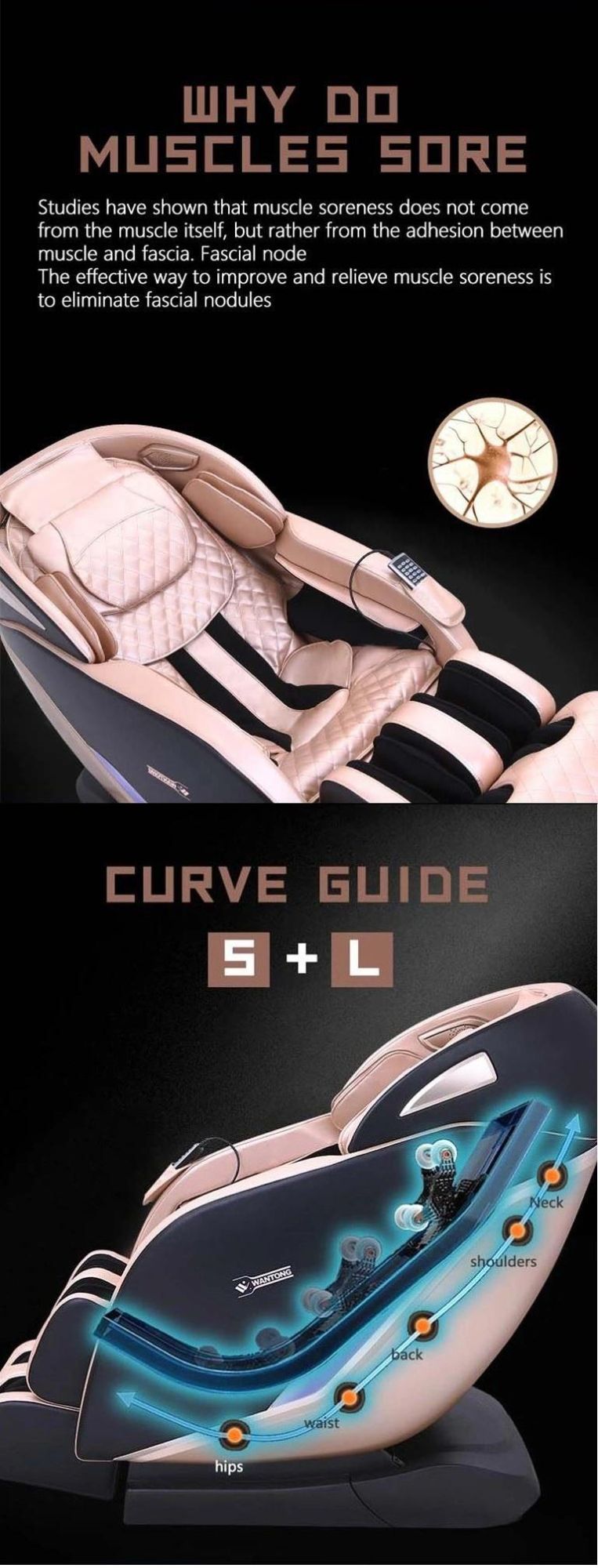 2021 New Design 3D Zero Gravity Double SL-Shaped Full Body Massage Chair