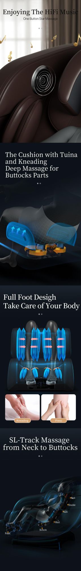 Best Seller Customers Logo Electric Zero Gravity Shiatsu Foot Massage Chair