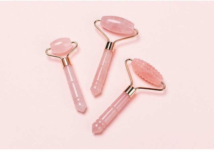 Hot Selling 100% Real Rose Quartz Guasha Mini Face Jade Roller