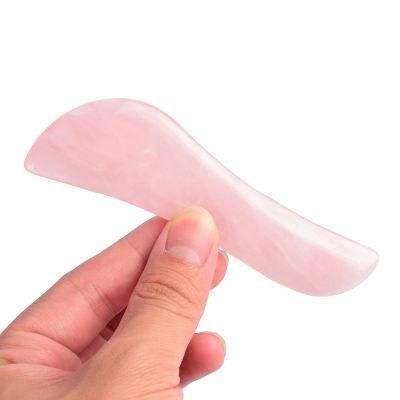 Christmas Gift Natural Rose Quartz Jade Stone Guasha Board for Facial Massage