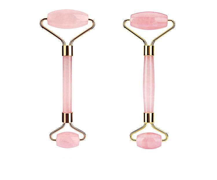 Best Sellers Jade Roller Set 100% Rose Quartz Gua Sha Jade Roller for Face Pink Color Skin Care Jade Roller