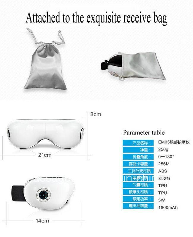 Rechargeable Aire Pressure Eye Massager with MP3 Music Player