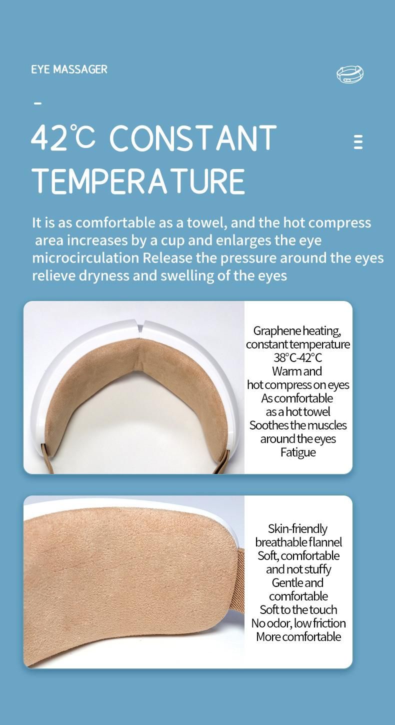 Foldable Wireless Music Graphene Heating Eye Massager