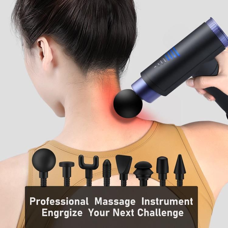 Intelligent Electric Vibration Massage Gun with Six Adjustable Speed and Four Massage Heads