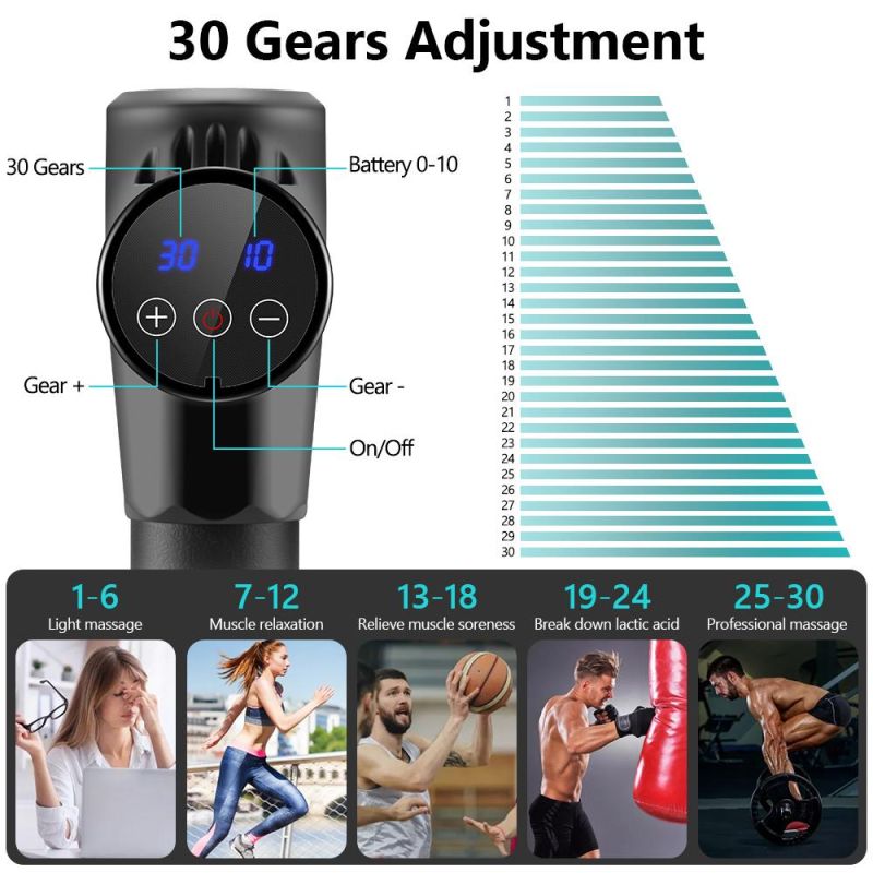 Round ABS/Silicone, ABS Tahath Massage Gun Handheld Electric Muscle Massager