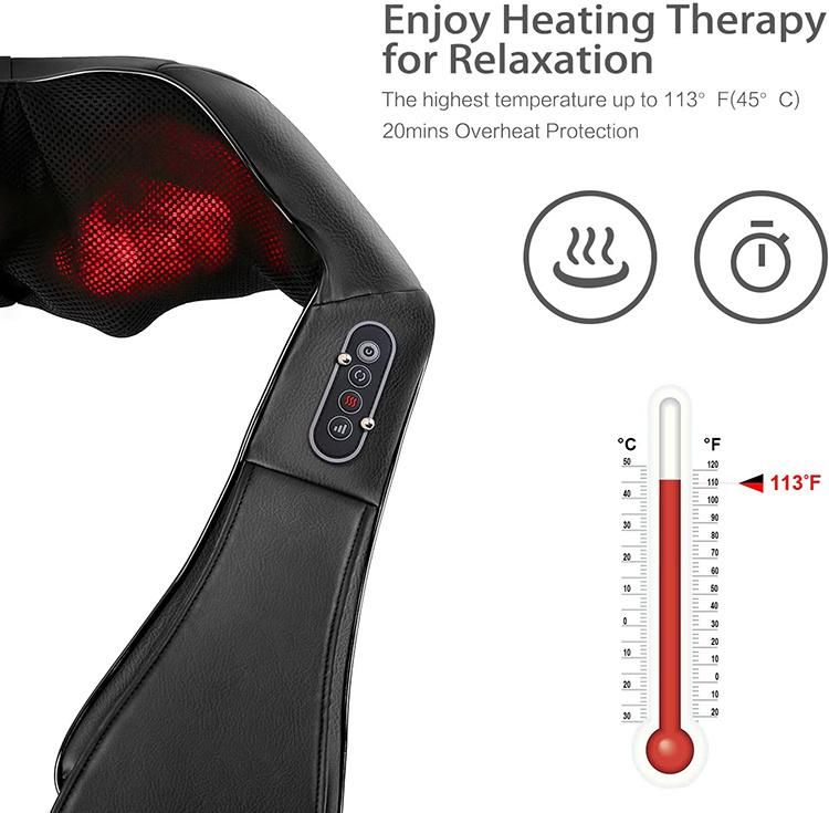 Shiatsu Back and Neck Massager with Deep Tissue Kneading and Heating Massage Shawl