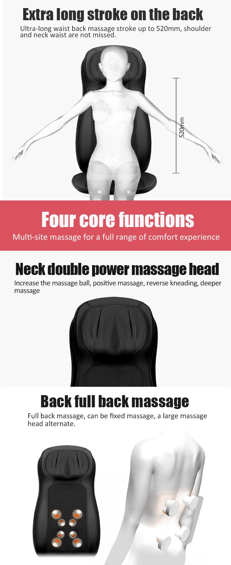 Smartsense Shiatsu Realtouch Chair Pad Soothing Heat 4 Deep Kneading Gel Nodes Pain Relief for Neck Back Shoulders Lumbar Massage Cushion