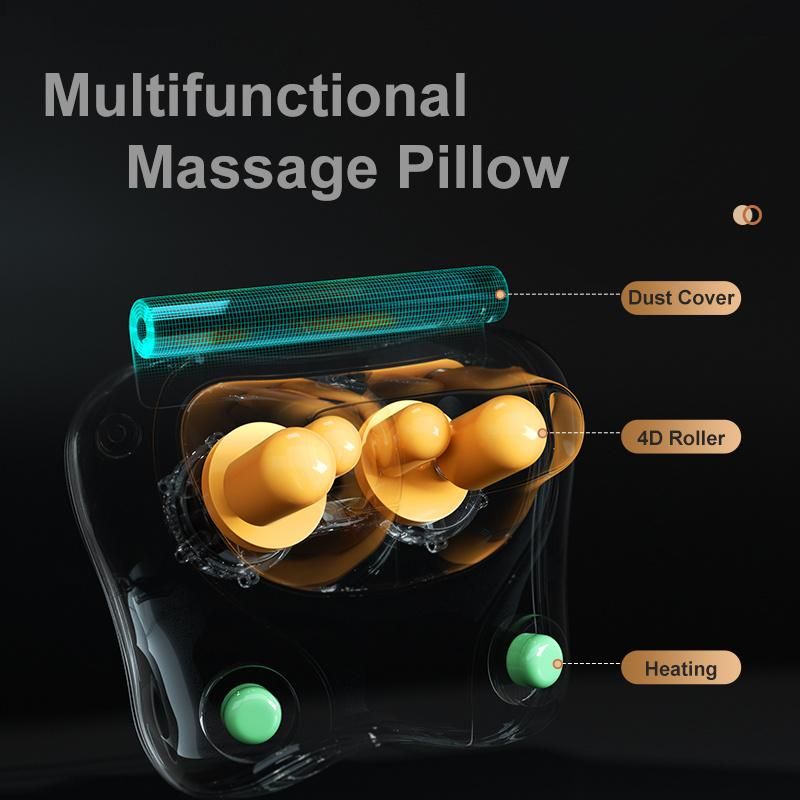 Amazon Hot Selling Full Body Head Back Neck Rolling Kneading Massager/Shiatsu Infrared Heating Massage Pillow