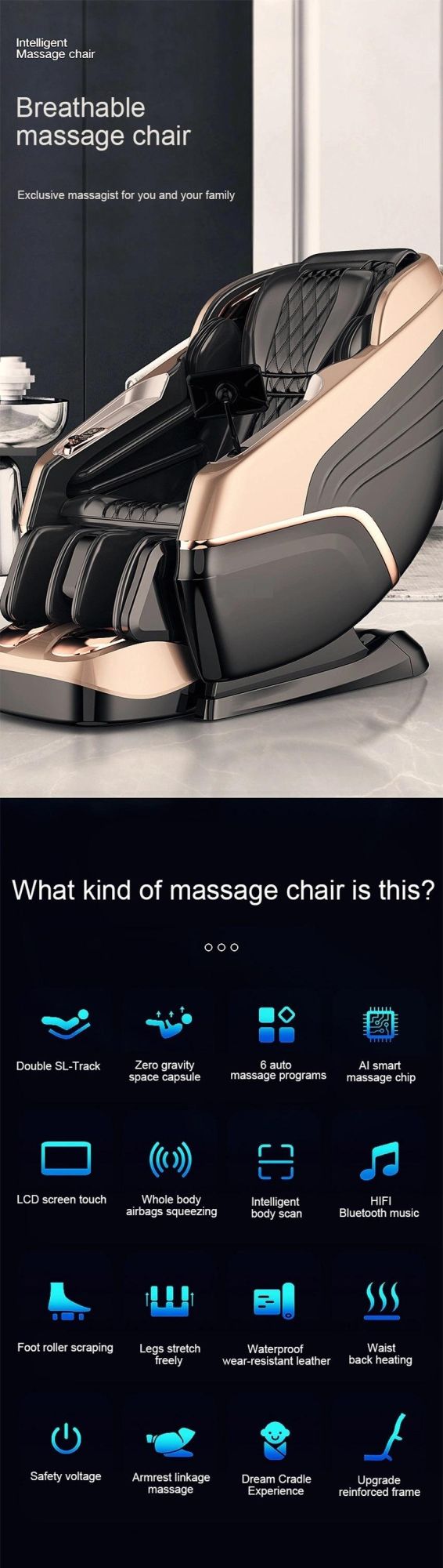 Sauron 888 Breathable Home Full Automatic Intelligent Voice Massage Chair