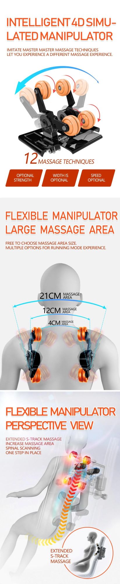 Home Use SL Track 4D Zero Gravity Best Shiatsu Recliner Massage Chair