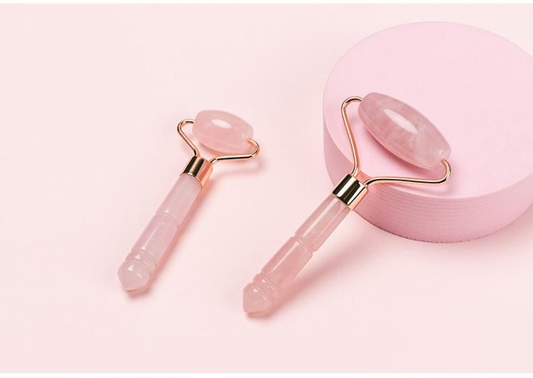 Hot Selling 100% Real Rose Quartz Guasha Mini Face Jade Roller