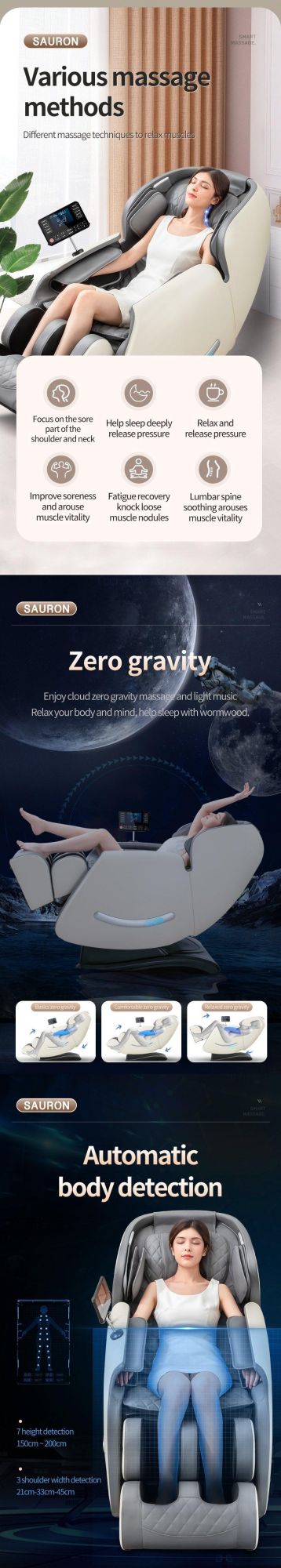 Fauteuil Massage Pedicure 2022 4D Zero Gravity Luxury Chair Massager Stretching Full Body Massage Chair 3D