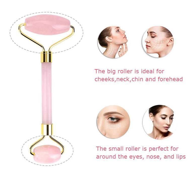 Wholesale Private Label Gua Sha Set Crystal Beauty Pink Stone Natural Rose Quartz Facial Massage Face Jade Roller