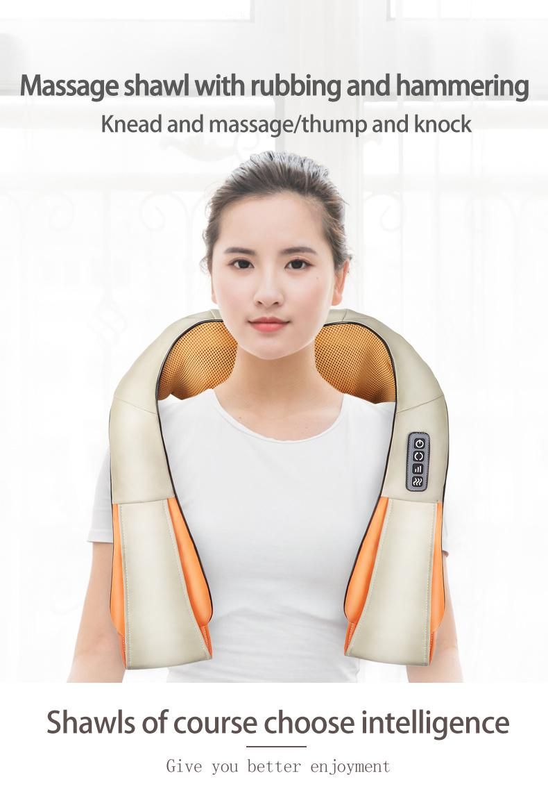 Hot Sale Shoulder Beat Massage Shawl Shiatsu Neck Back Massager Heat with Heating