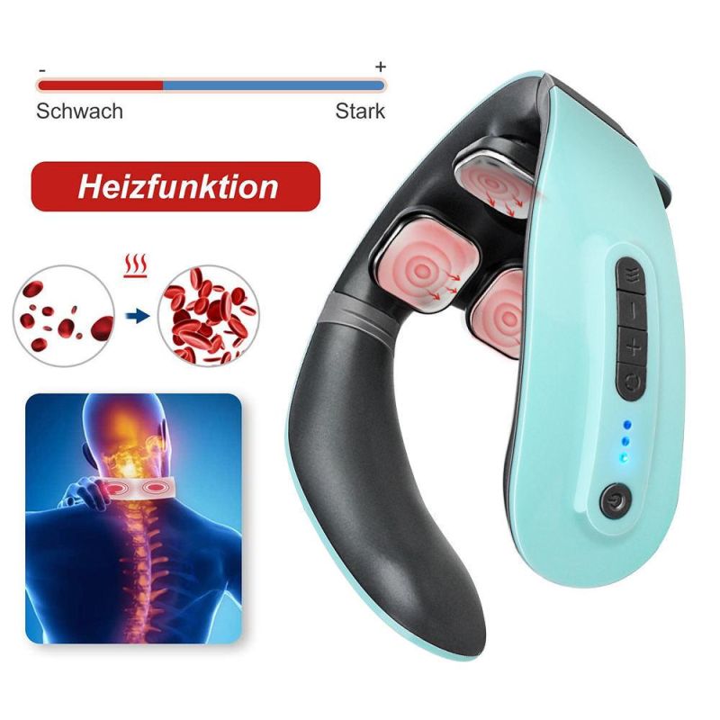 Tens Low Frequency Pulse Heating Massage 4D Smart Electric Neck Massager with 6 Modes 18 Levels