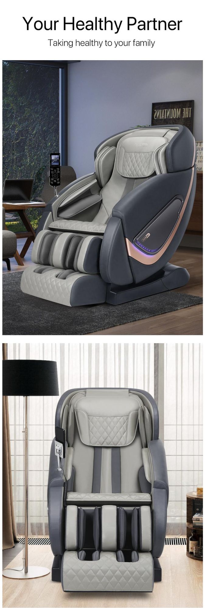 Latest Full Body Application and Red/Brown/Purple Color Large Size Massage Chair
