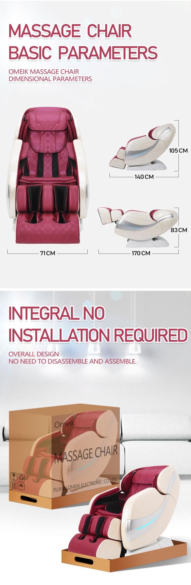 Luxury Modern 3D Zero Gravity Office Music Function Intelligent Massage Chair