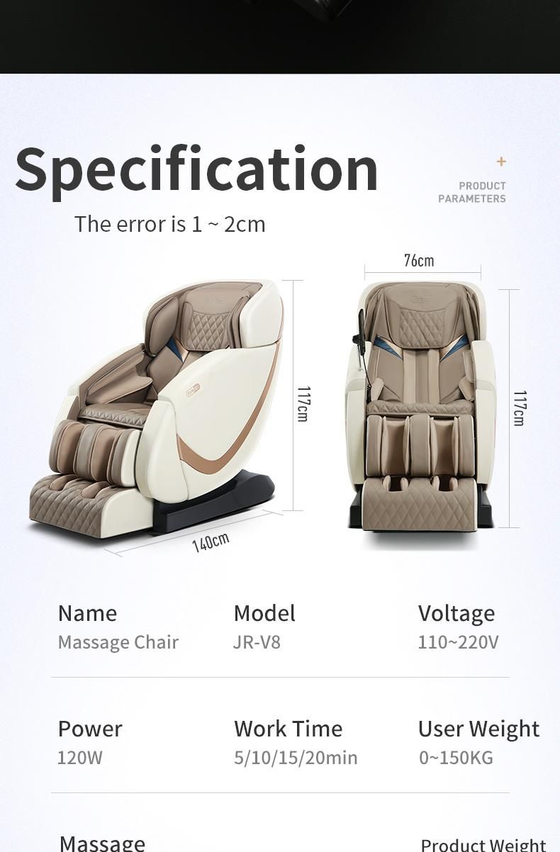 149cm Super Long SL-Track High Quality 4D Zero Gravity Massage Recliner Chair