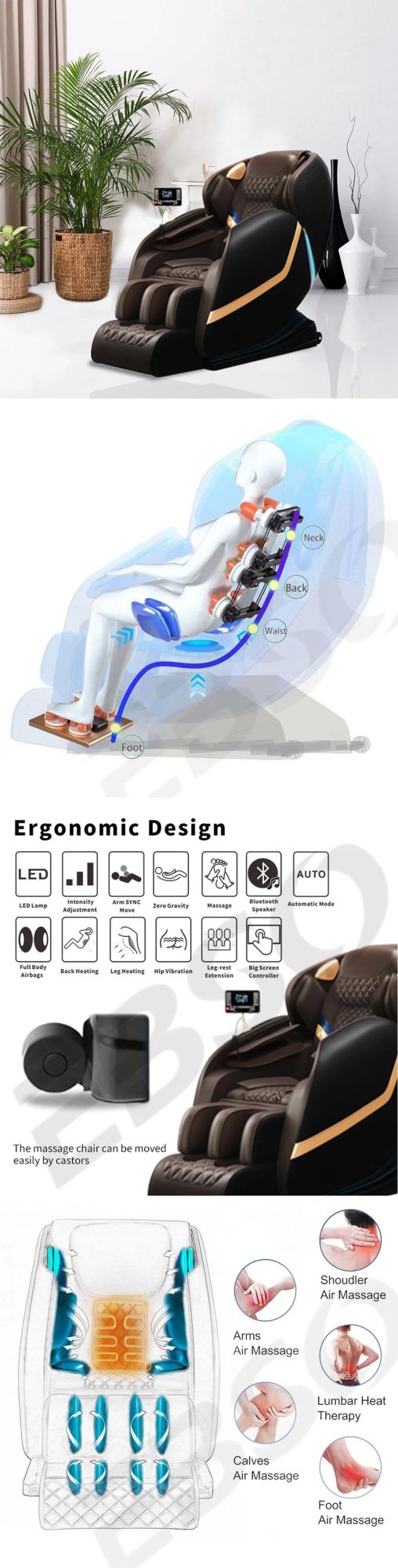 Wholesale OEM Vibration Manufacturer ODM Best Cheap Vending Recliner Panaseima Electric Use Massage Chair Zero Gravity