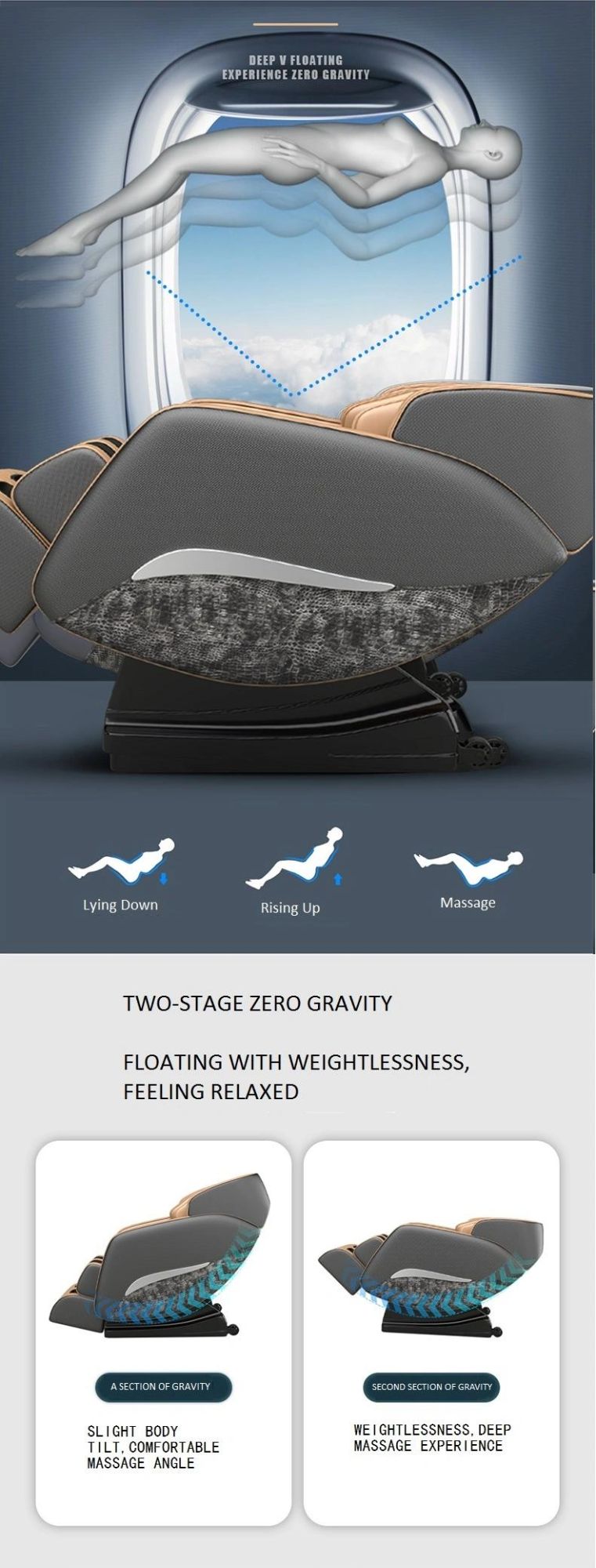 Ergonomic 4D Luxury Office Massage Chair Zero Gravity Touch Screen